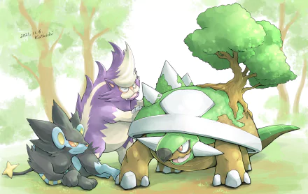 Skuntank (Pokémon) Torterra (Pokémon) Luxray (Pokémon) video game Pokemon HD Desktop Wallpaper | Background Image