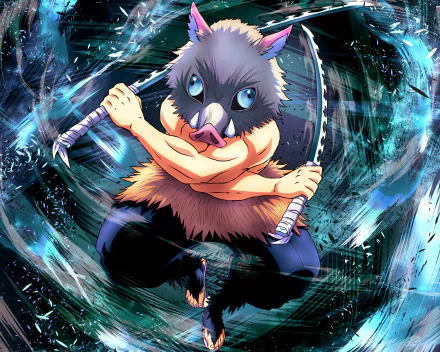 Inosuke Hashibira Anime Demon Slayer: Kimetsu no Yaiba HD Desktop Wallpaper | Background Image