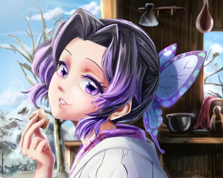 Shinobu Kochou Anime Demon Slayer: Kimetsu no Yaiba HD Desktop Wallpaper | Background Image