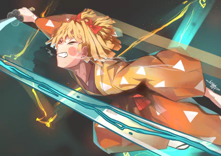 Zenitsu Agatsuma Anime Demon Slayer: Kimetsu no Yaiba HD Desktop Wallpaper | Background Image