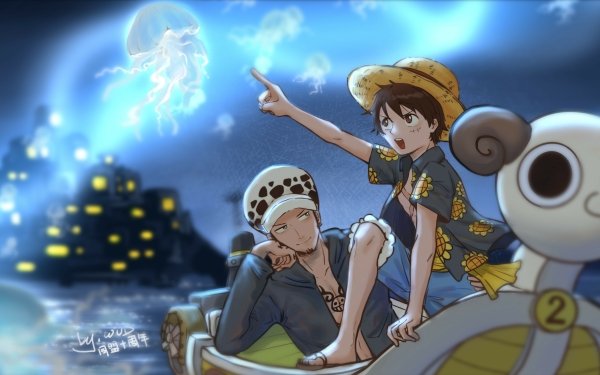 Anime One Piece Trafalgar Law Monkey D. Luffy HD Wallpaper | Background Image