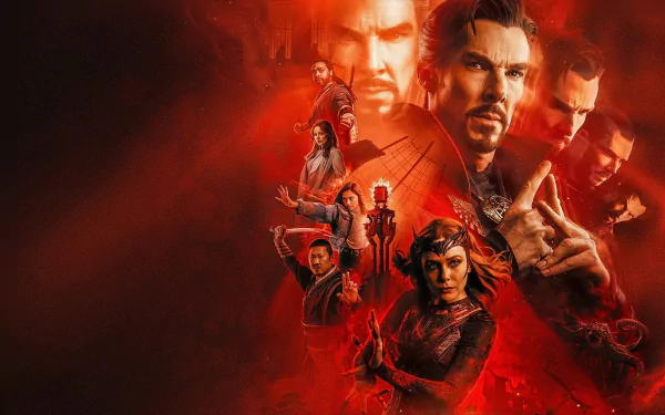 Xochitl Gomez Scarlet Witch Elizabeth Olsen Doctor Strange Benedict Cumberbatch movie Doctor Strange in the Multiverse of Madness HD Desktop Wallpaper | Background Image