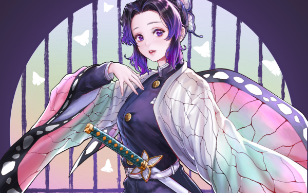 Anime Demon Slayer: Kimetsu no Yaiba Shinobu Kochou HD Wallpaper | Background Image