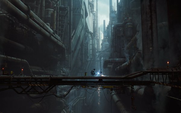 Sci Fi City Industrial HD Wallpaper | Background Image