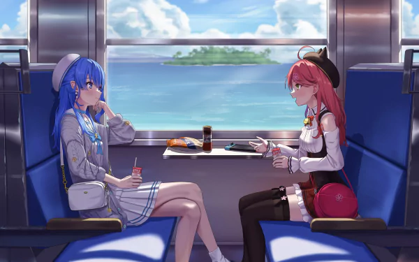 hololive Sakura Miko Hoshimachi Suisei Anime Virtual Youtuber HD Desktop Wallpaper | Background Image