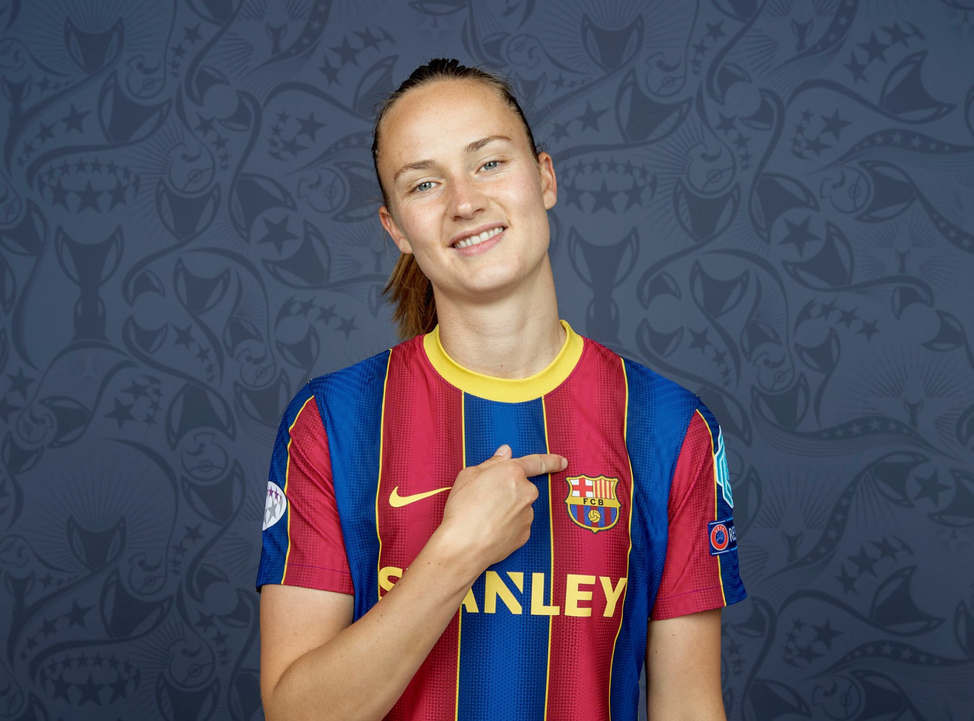 Download FC Barcelona Femení Caroline Graham Hansen Sports HD Wallpaper