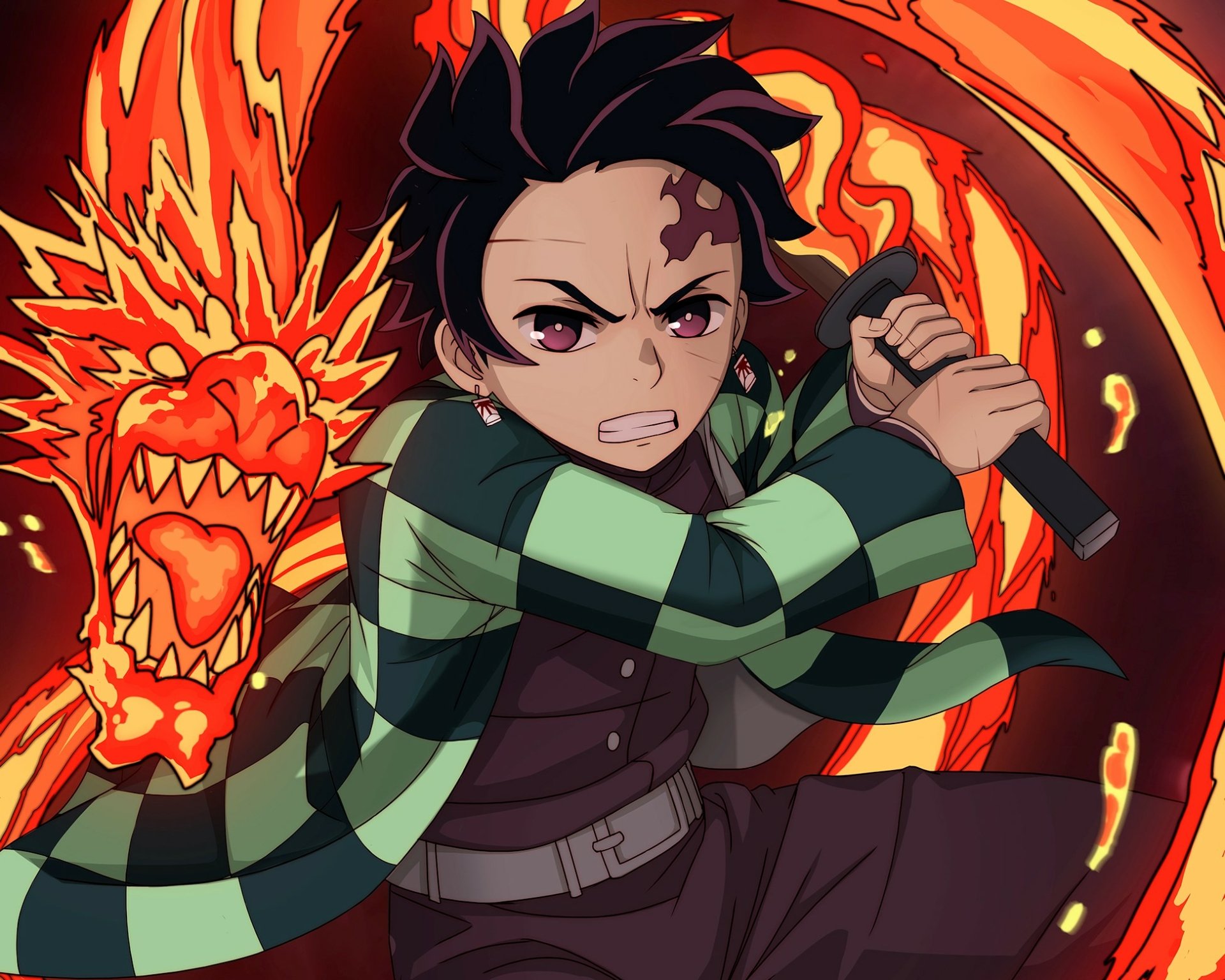Download Hinokami Kagura Tanjiro Kamado Anime Demon Slayer: Kimetsu No Yaiba HD Wallpaper by LEO.comics