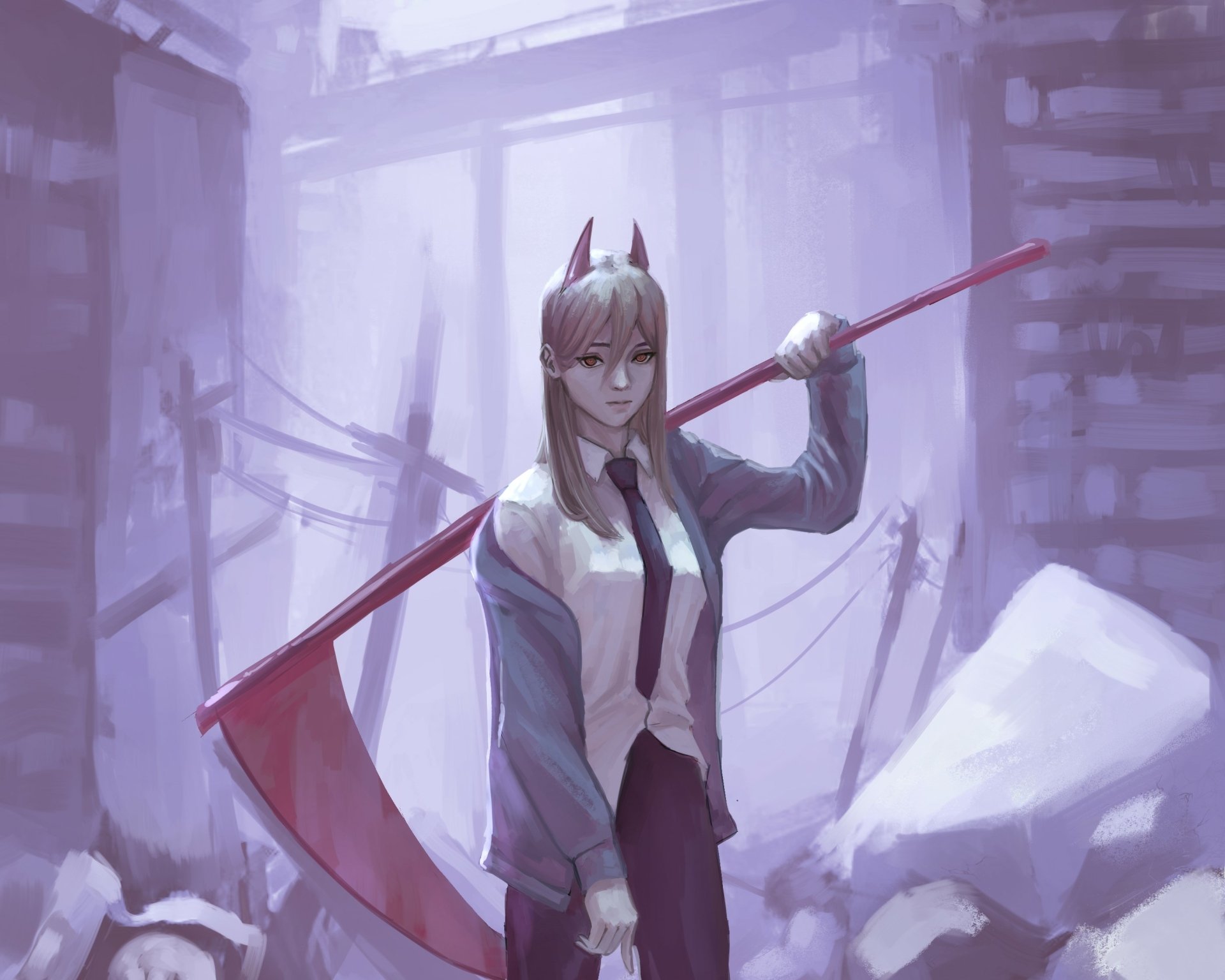 Download Power (Chainsaw Man) Anime Chainsaw Man HD Wallpaper by Tablicoart