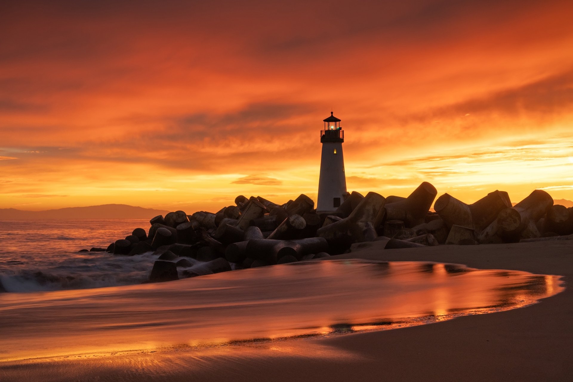 Sunset Beacon: HD Lighthouse Wallpaper | 2048x1365 | Wallpaper Abyss