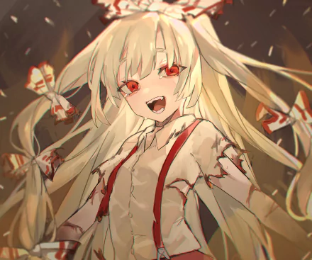 Fujiwara no Mokou Anime Touhou HD Desktop Wallpaper | Background Image