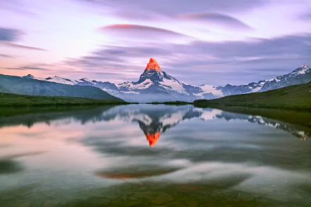 peak reflection nature matterhorn HD Desktop Wallpaper | Background Image