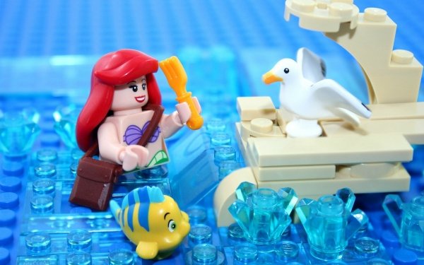 Man Made Lego Ariel Flounder Scuttle The Little Mermaid HD Wallpaper | Background Image