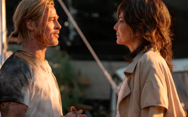 Sandra Bullock Brad Pitt movie bullet train HD Desktop Wallpaper | Background Image