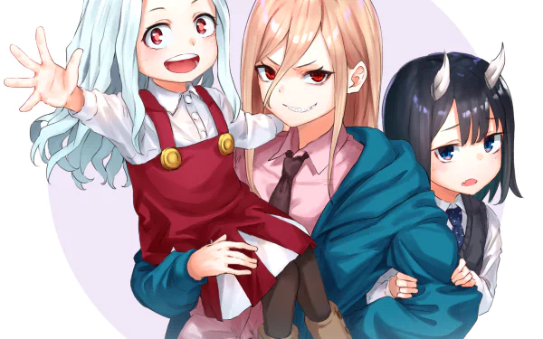 Power (Chainsaw Man) Eri (My Hero Academia) Anime crossover HD Desktop Wallpaper | Background Image