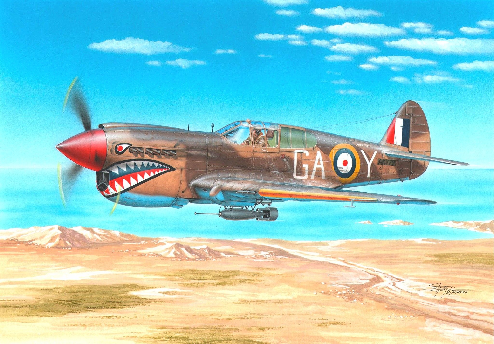Download Military Curtiss P-40 Warhawk HD Wallpaper