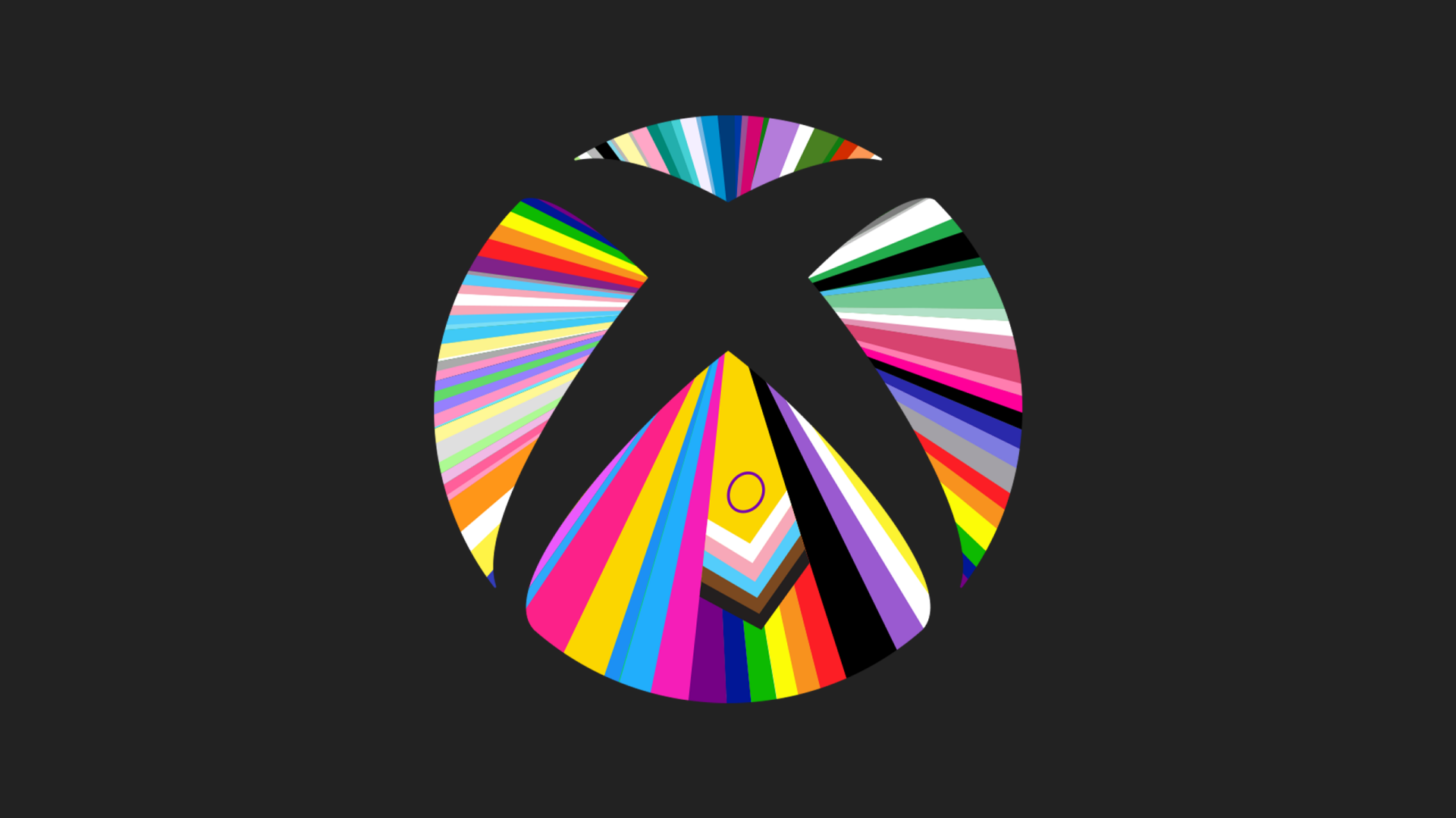 Colorful Xbox logo on black background, HD desktop wallpaper.
