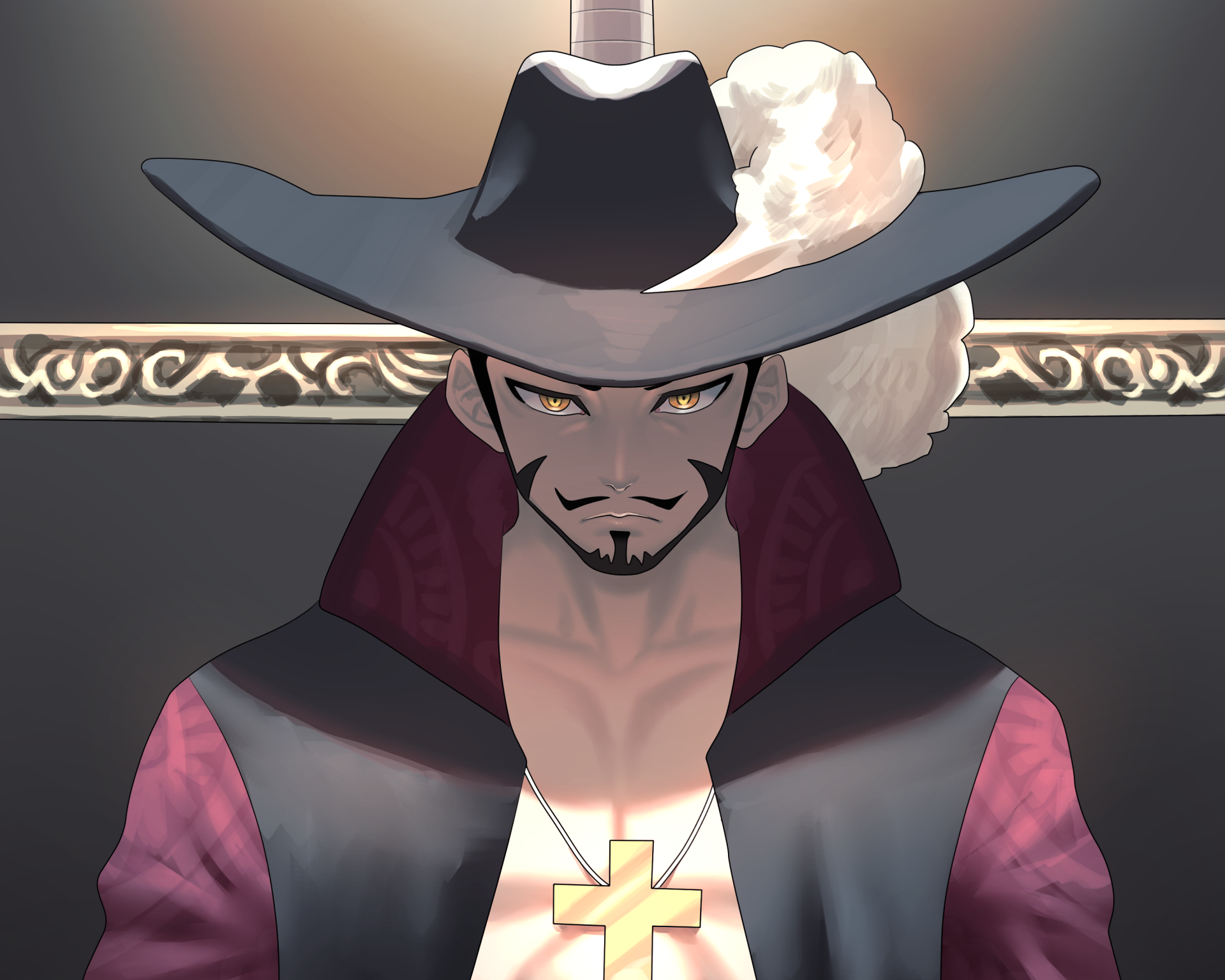 Download Dracule Mihawk Anime One Piece HD Wallpaper by 双木ロウカ