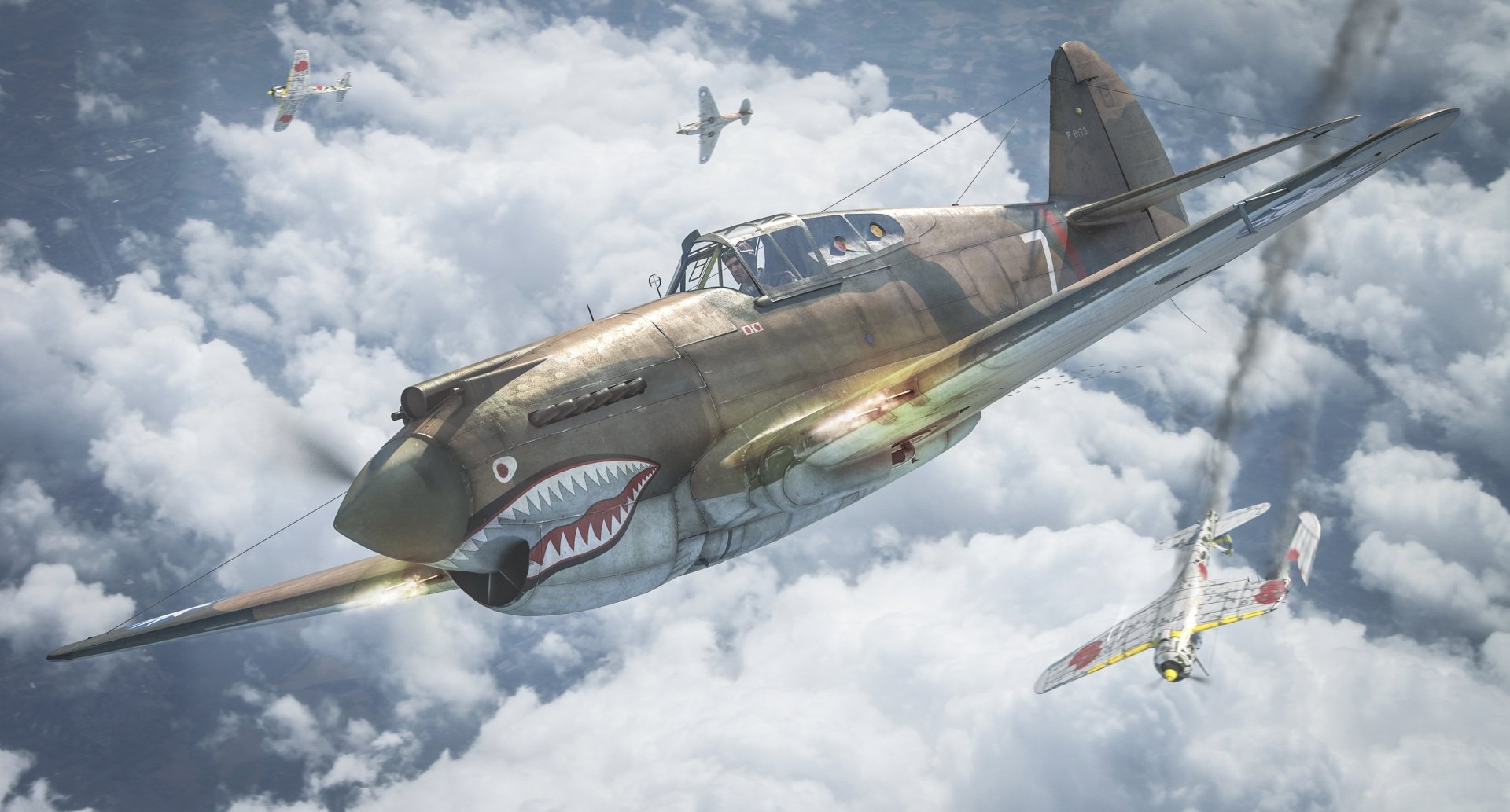 Download World War II Military Curtiss P-40 Warhawk HD Wallpaper