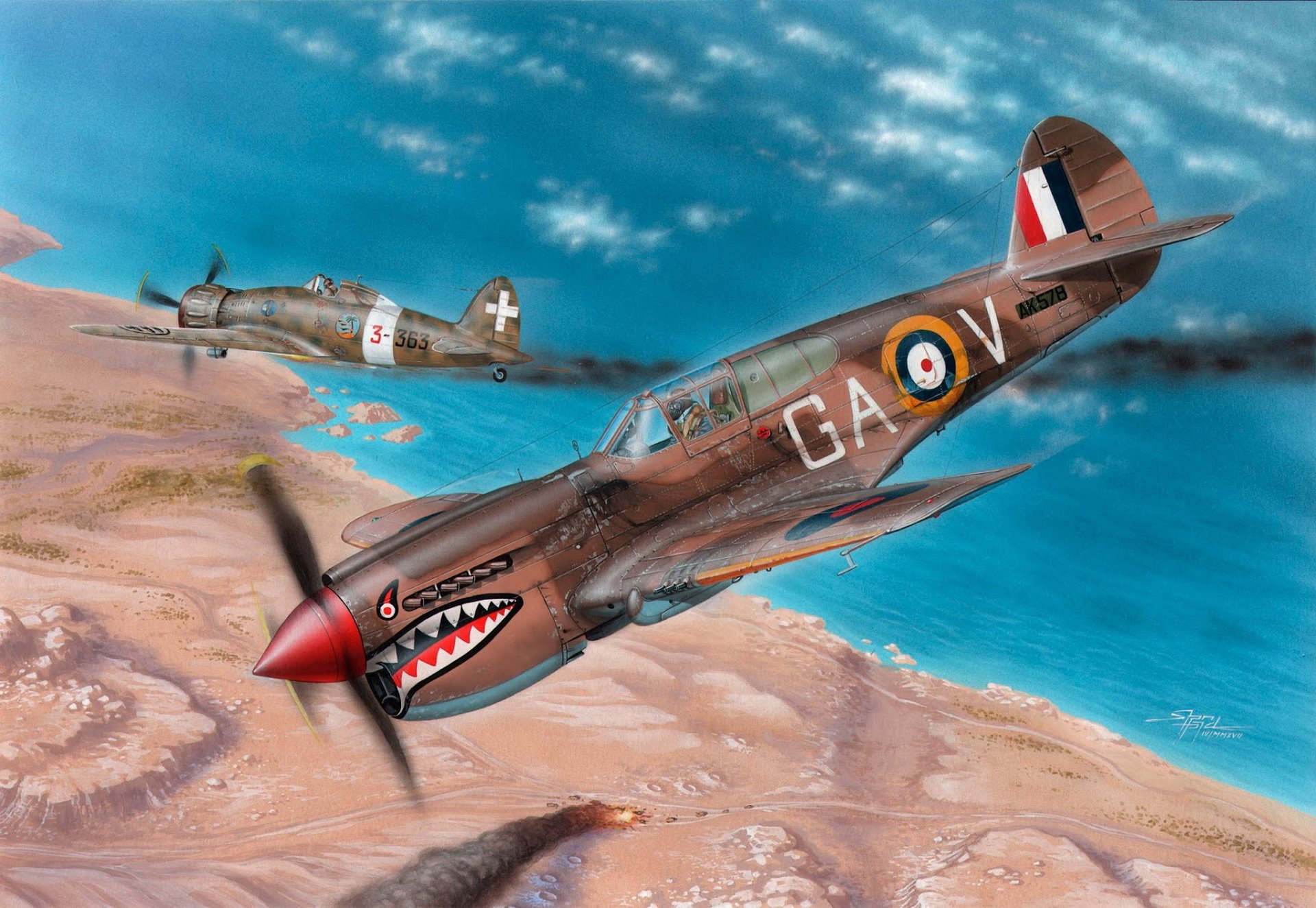 Download Military Curtiss P-40 Warhawk HD Wallpaper