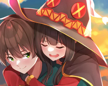 Megumin (KonoSuba) Kazuma Satou Anime KonoSuba - God’s blessing on this wonderful world!! HD Desktop Wallpaper | Background Image