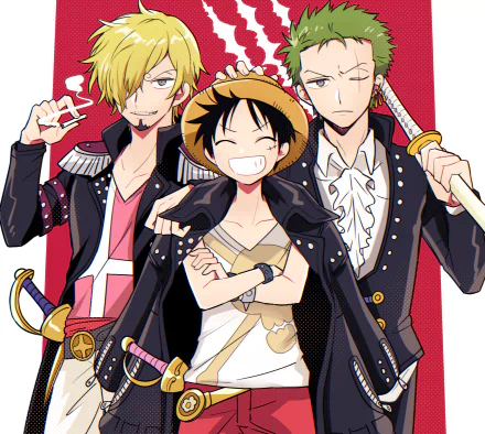 Roronoa Zoro Monkey D. Luffy Sanji (One Piece) Anime One Piece HD Desktop Wallpaper | Background Image