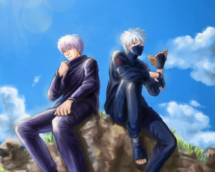 Kakashi Hatake Satoru Gojo Anime crossover HD Desktop Wallpaper | Background Image