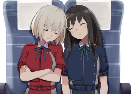 Takina Inoue Chisato Nishikigi Anime Lycoris Recoil HD Desktop Wallpaper | Background Image