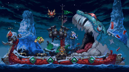 video game Vikings On Trampolines HD Desktop Wallpaper | Background Image