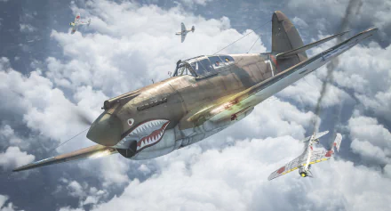 World War II military Curtiss P-40 Warhawk HD Desktop Wallpaper | Background Image