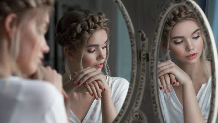 mirror woman model HD Desktop Wallpaper | Background Image