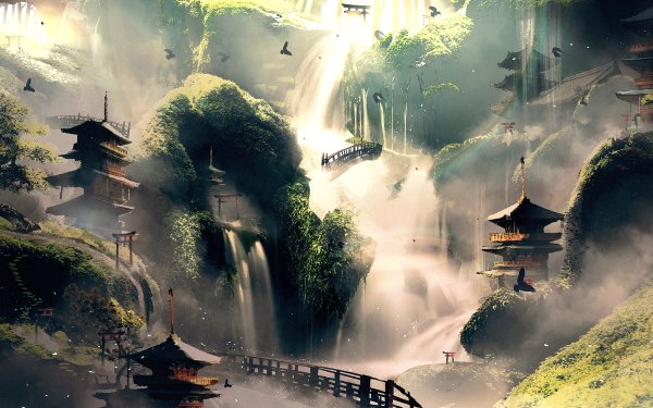 Fantasy Waterfall HD Wallpaper | Background Image