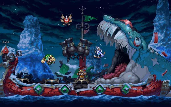 video game Vikings On Trampolines HD Desktop Wallpaper | Background Image