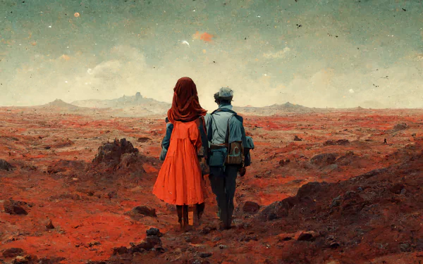  A man and his girlfriend travel to Mars