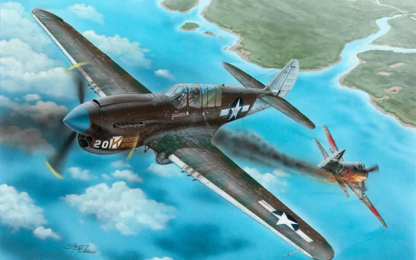 World War II military Curtiss P-40 Warhawk HD Desktop Wallpaper | Background Image