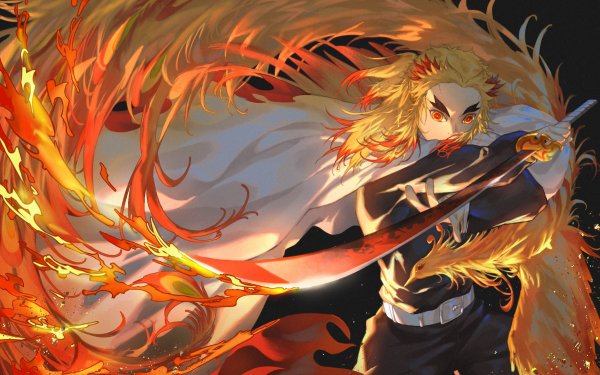 Anime Demon Slayer: Kimetsu no Yaiba Kyojuro Rengoku HD Wallpaper | Background Image