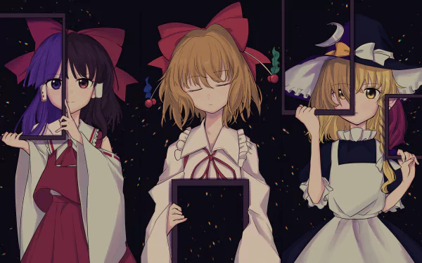 Rin Satsuki Marisa Kirisame Reimu Hakurei Anime Touhou HD Desktop Wallpaper | Background Image