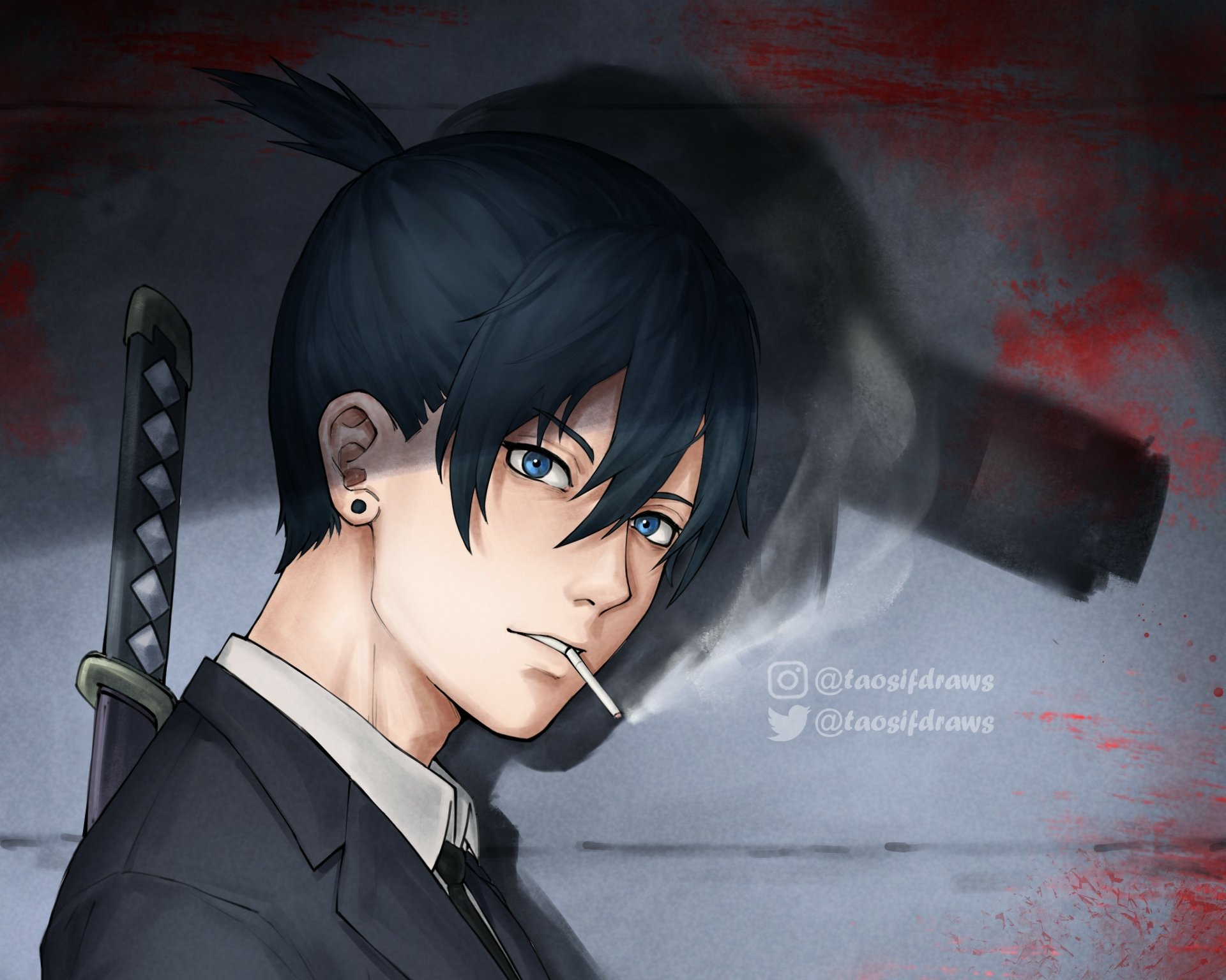 Download Aki Hayakawa Anime Chainsaw Man HD Wallpaper by Taosif Drawz