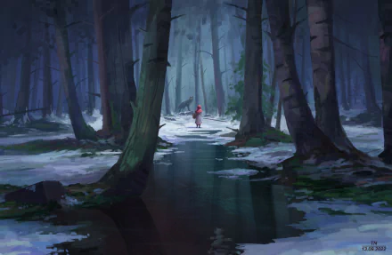  Meeting on the forest river by Nikolay Timofeev