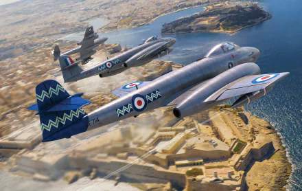 military Gloster Meteor HD Desktop Wallpaper | Background Image