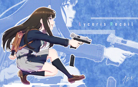 Takina Inoue Anime Lycoris Recoil HD Desktop Wallpaper | Background Image