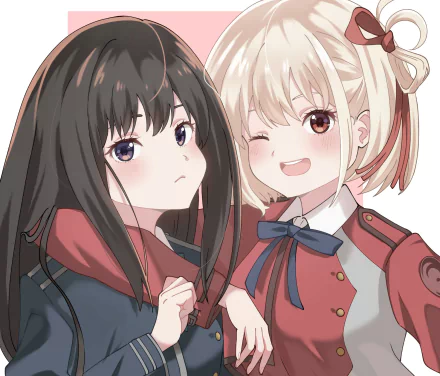 Chisato Nishikigi Takina Inoue Anime Lycoris Recoil HD Desktop Wallpaper | Background Image