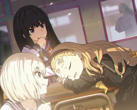 Kurumi (Lycoris Recoil) Takina Inoue Chisato Nishikigi Anime Lycoris Recoil HD Desktop Wallpaper | Background Image