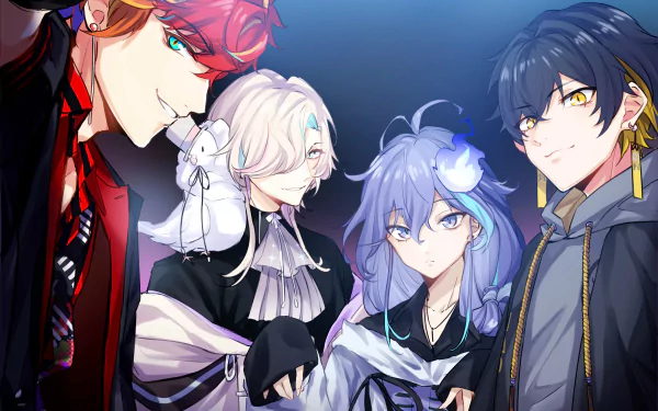 Holostars Yatogami Fuma Utsugi Uyu Minase Rio Hizaki Gamma Anime Virtual Youtuber HD Desktop Wallpaper | Background Image