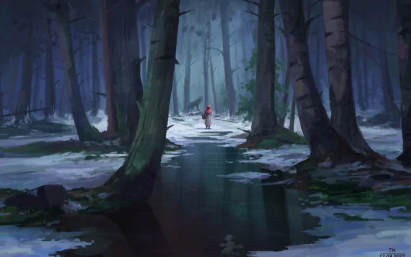  Meeting on the forest river by Nikolay Timofeev