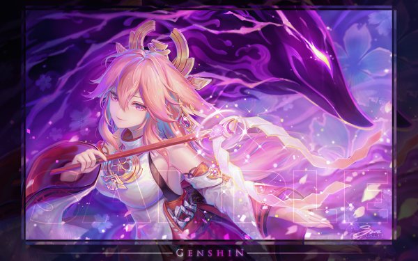 Video Game Genshin Impact Yae Miko Guuji HD Wallpaper | Background Image