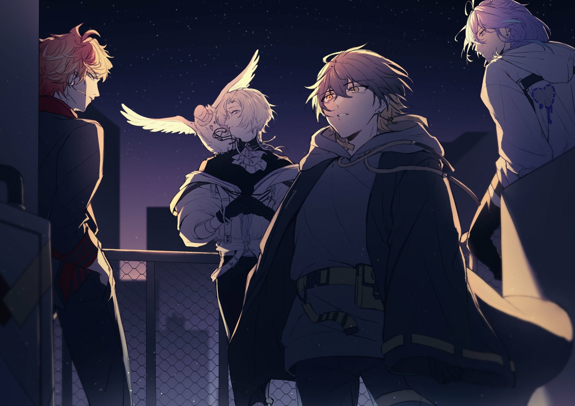 Download Yatogami Fuma Utsugi Uyu Minase Rio Hizaki Gamma Anime Virtual Youtuber HD Wallpaper