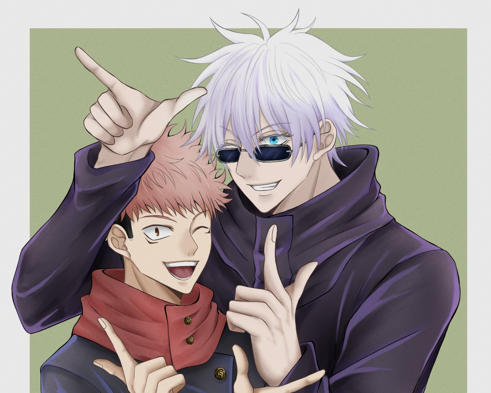 Download Yuji Itadori Satoru Gojo Anime Jujutsu Kaisen HD Wallpaper by 神威