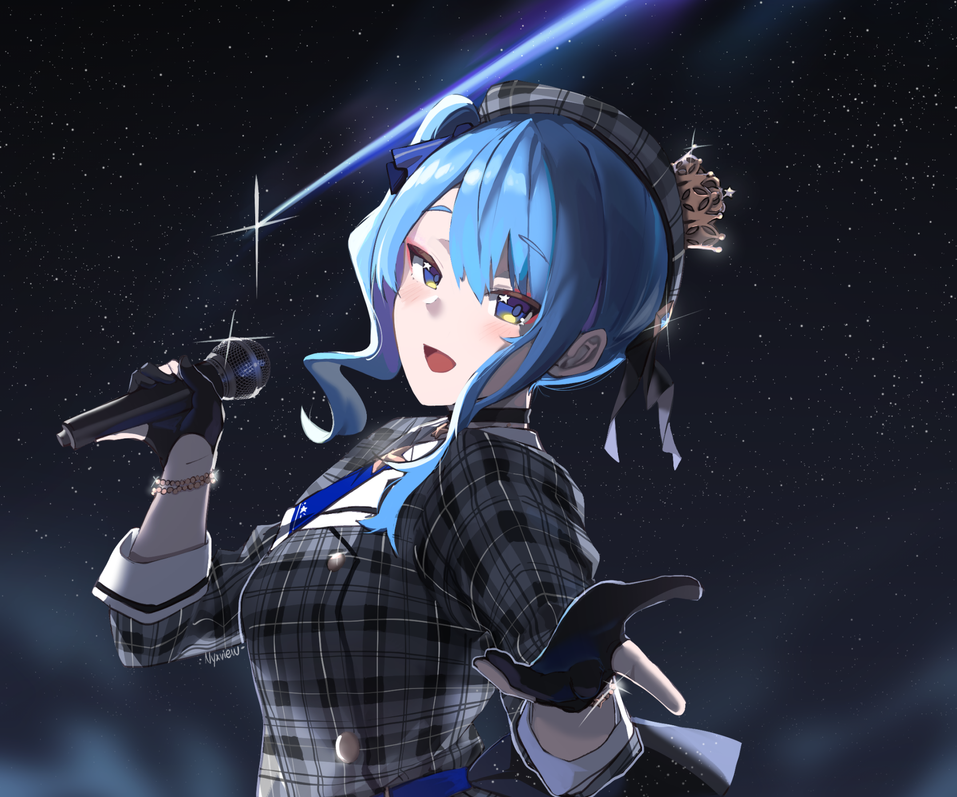 Download Hololive Hoshimachi Suisei Anime Virtual Youtuber HD Wallpaper by Nyxview