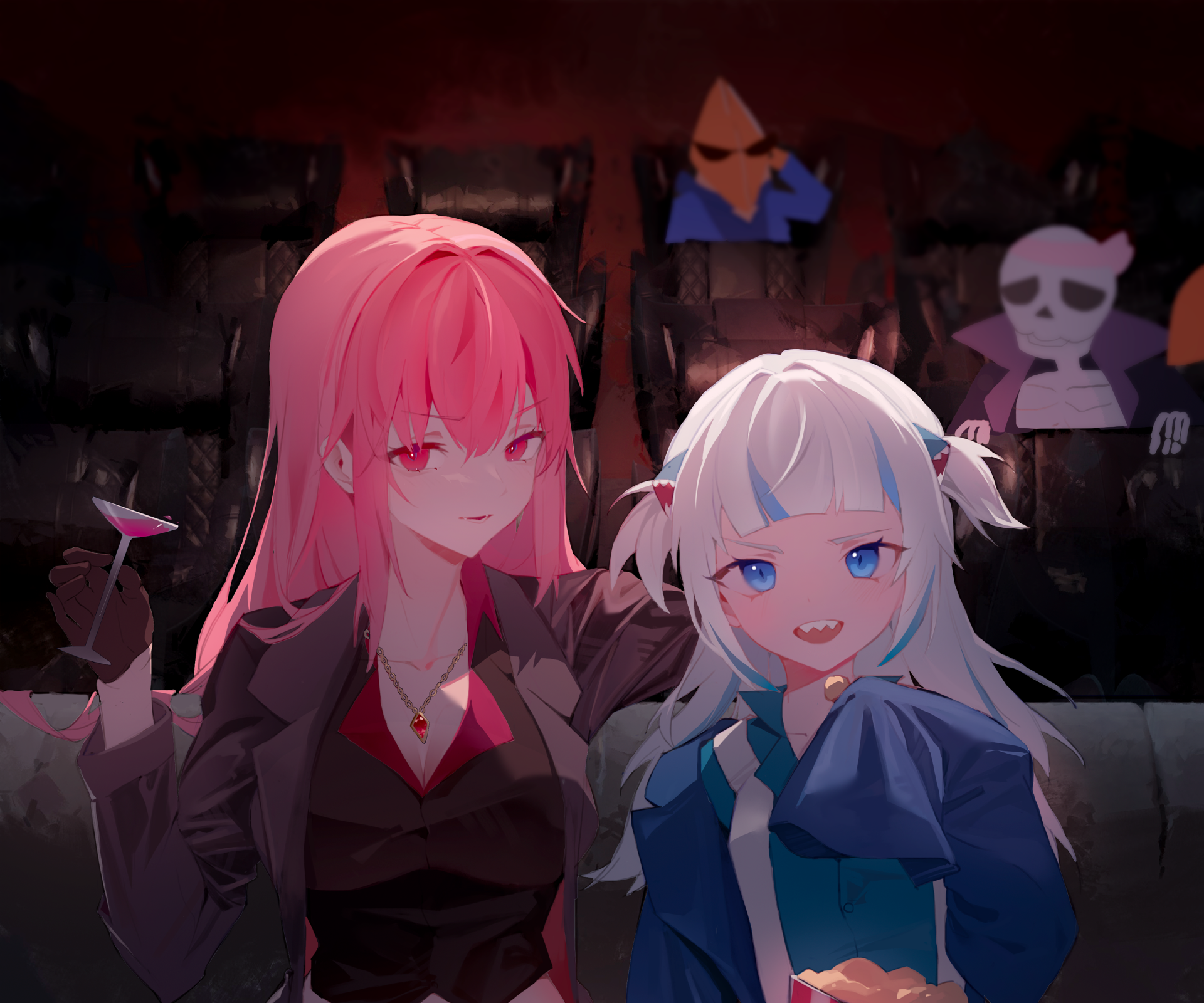 Download Hololive Mori Calliope Gawr Gura Anime Virtual Youtuber HD Wallpaper by chongsangjun