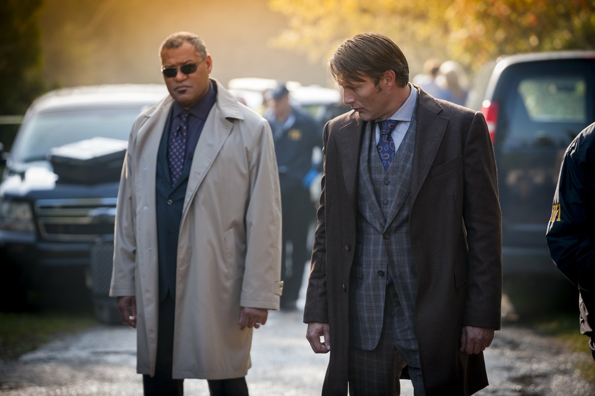 Download Mads Mikkelsen Hannibal Lecter Laurence Fishburne TV Show Hannibal 4k Ultra HD Wallpaper